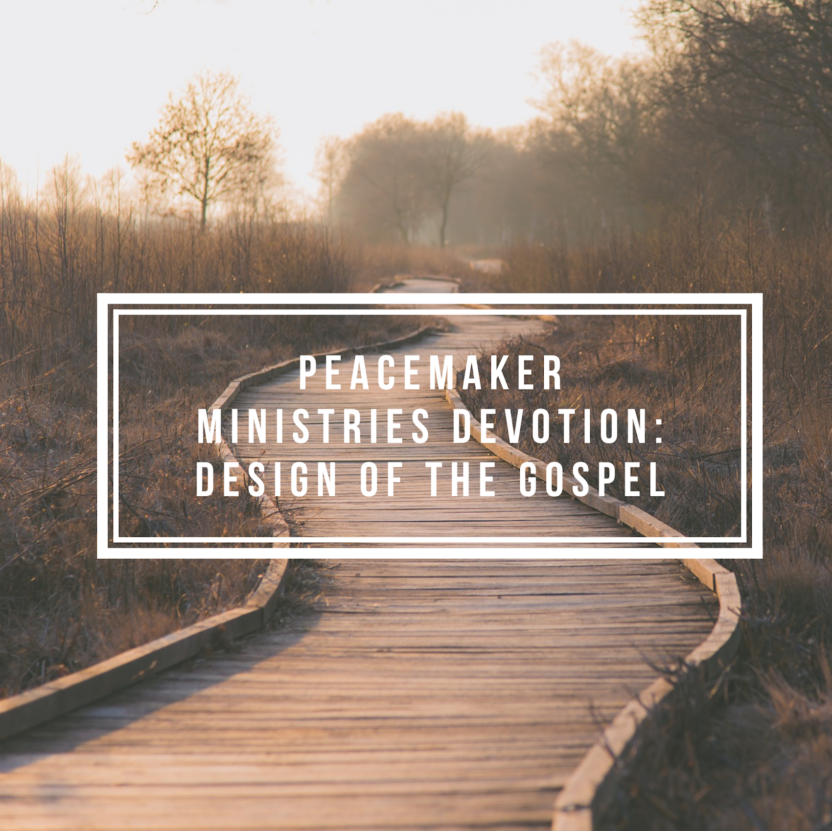 Peacemaker Ministries Devotion: Design of the Gospel
